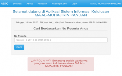Pengumuman Kelulusan Kelas XII Tahun Pelajaran 2019/2020